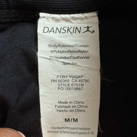 Danskin Black Cropped Leggings Women’s Activewear Capri Stretch Pants Sz Medium - Picture 7 of 7